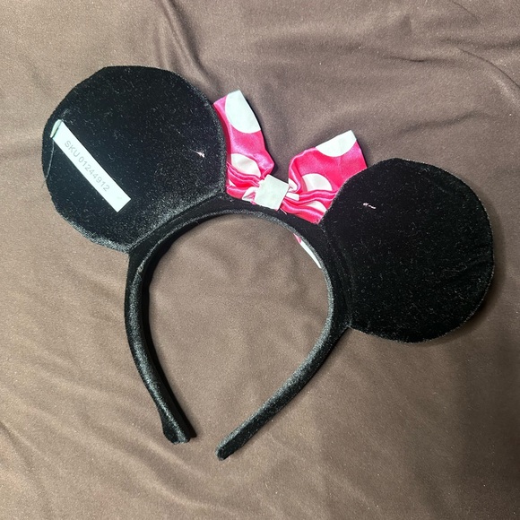Disney Mickey Mouse Ears Headband with Pink Polka Dot Bow - Picture 4 of 5